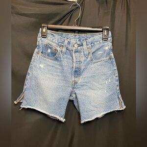 Levi's Distressed 501 Women Button-fly Jean Shorts